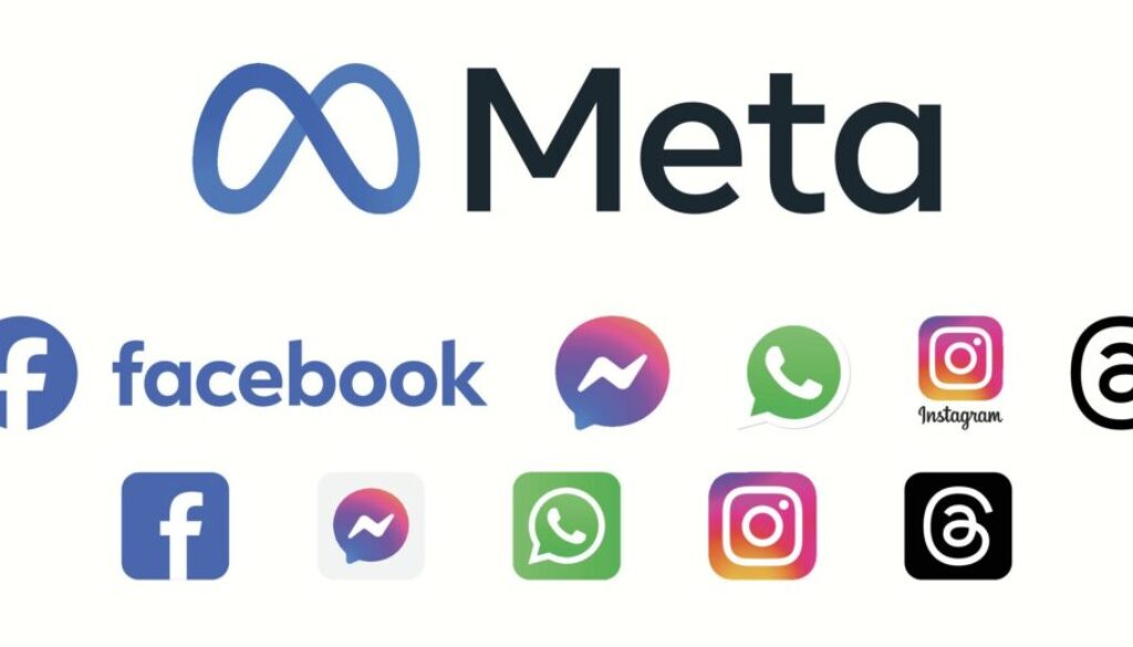 meta logos facebook messenger whatsapp instagram threads free vector 2