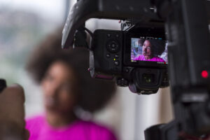 african american woman using tablet